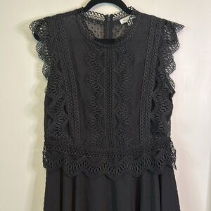 Stellah dress mini stellah eyelet lace polka dot black sleeveless dress